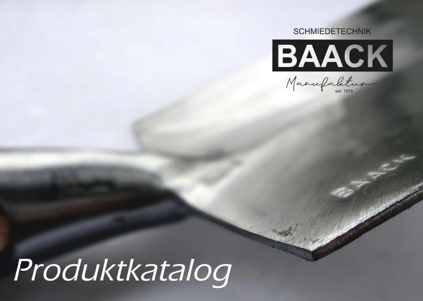 Baack Spaten Katalogdeckblatt mit Spatenblatt als Motiv von Baack Spaten Manufaktur aus Deutschland